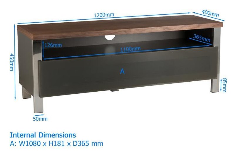 Regent TV Stand, 1200mm wide, view 5