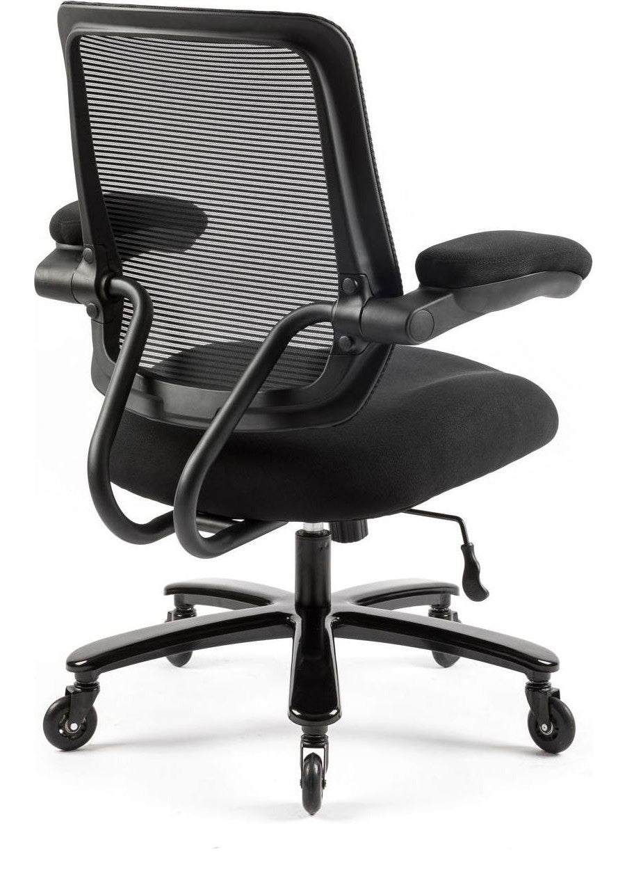 Reiki Heavy Duty 24 Hour Mesh Chair in black from the back