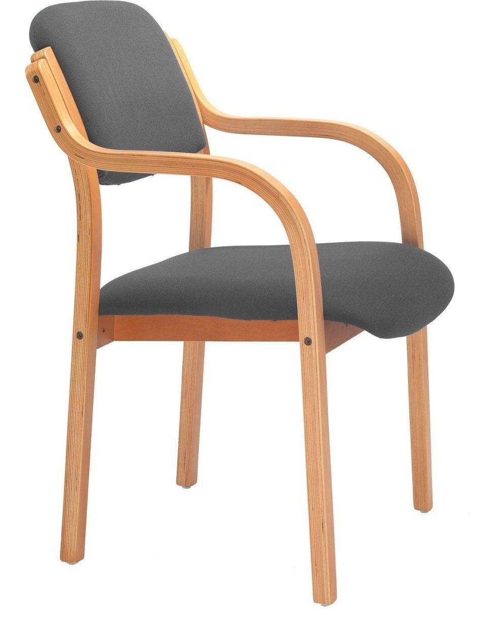 Renoir Chair with Arms in charcoal from the side
