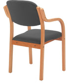 Renoir Chair with Arms in charcoal from the back at an angle