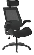 Resolute High Back Mesh Chair with Headrest in black