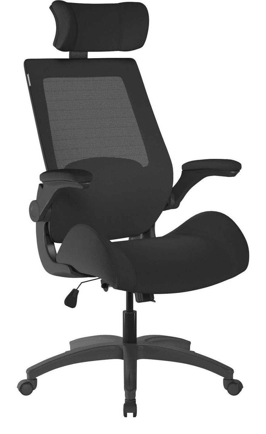 Resolute High Back Mesh Chair with Headrest in black