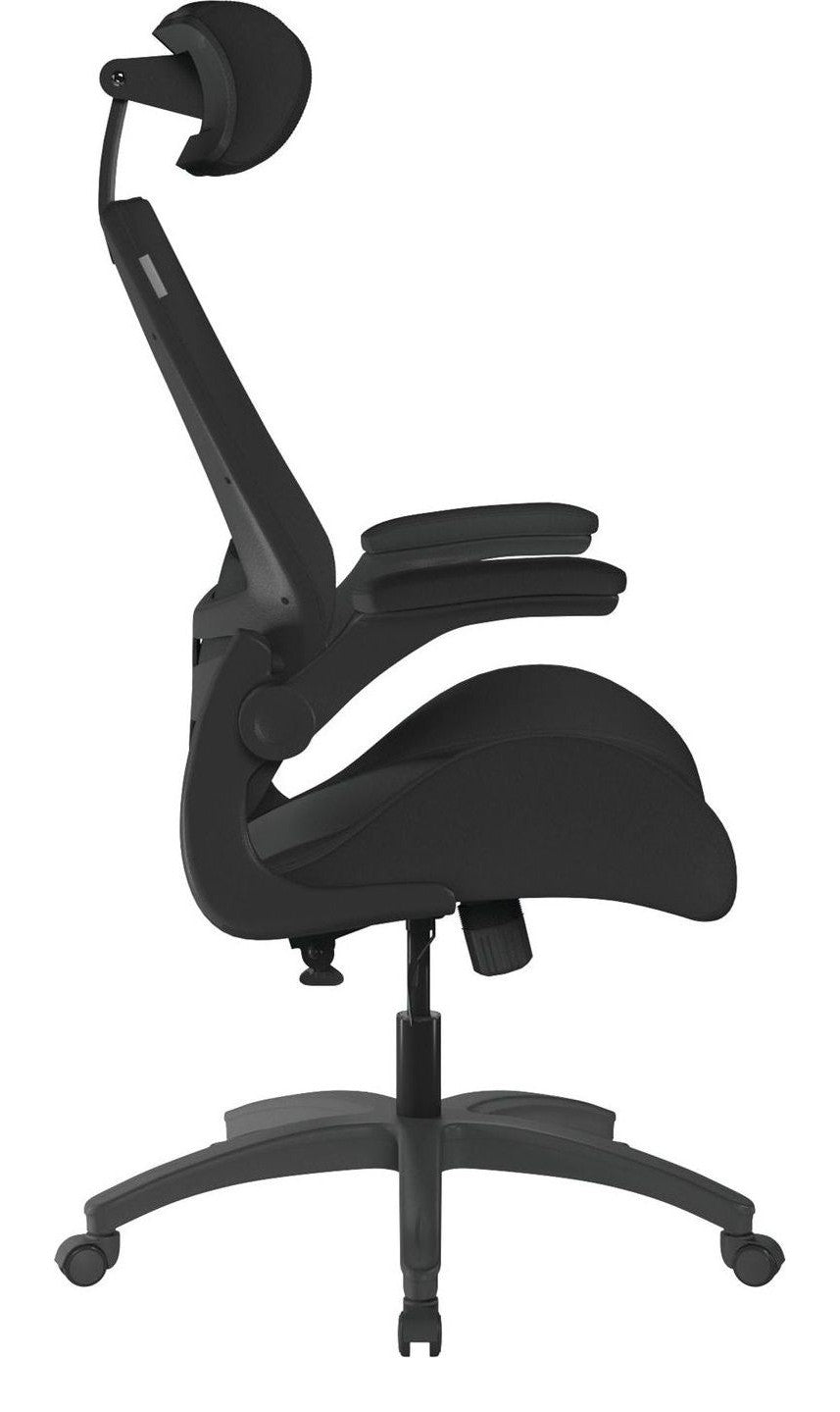 Resolute High Back Mesh Chair with Headrest in black, view 2