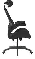 Resolute High Back Mesh Chair with Headrest in black, view 2