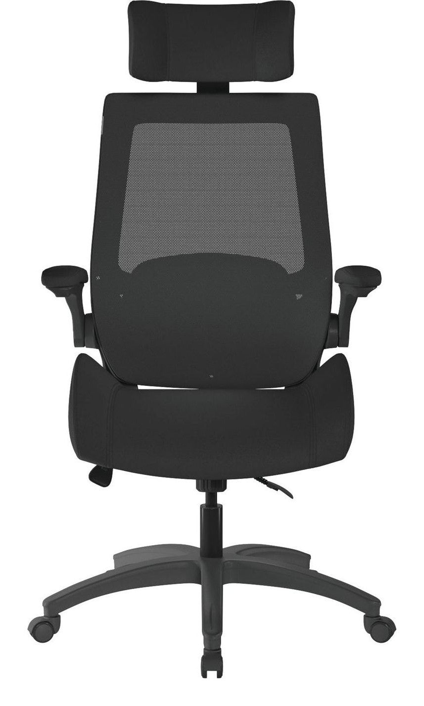 Resolute High Back Mesh Chair with Headrest in black, view 3
