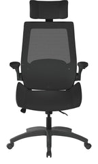 Resolute High Back Mesh Chair with Headrest in black, view 3