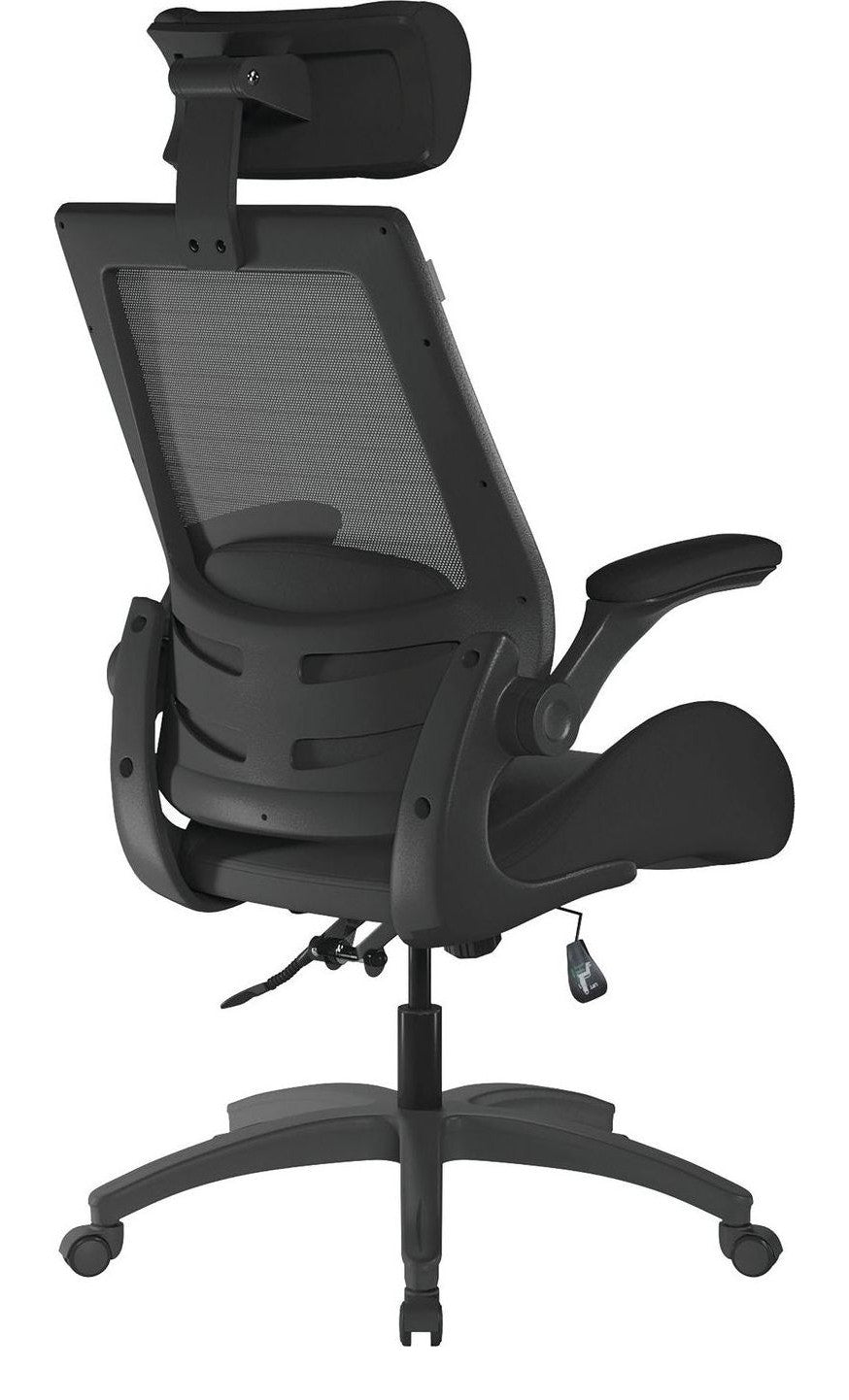 Resolute High Back Mesh Chair with Headrest in black, view 4