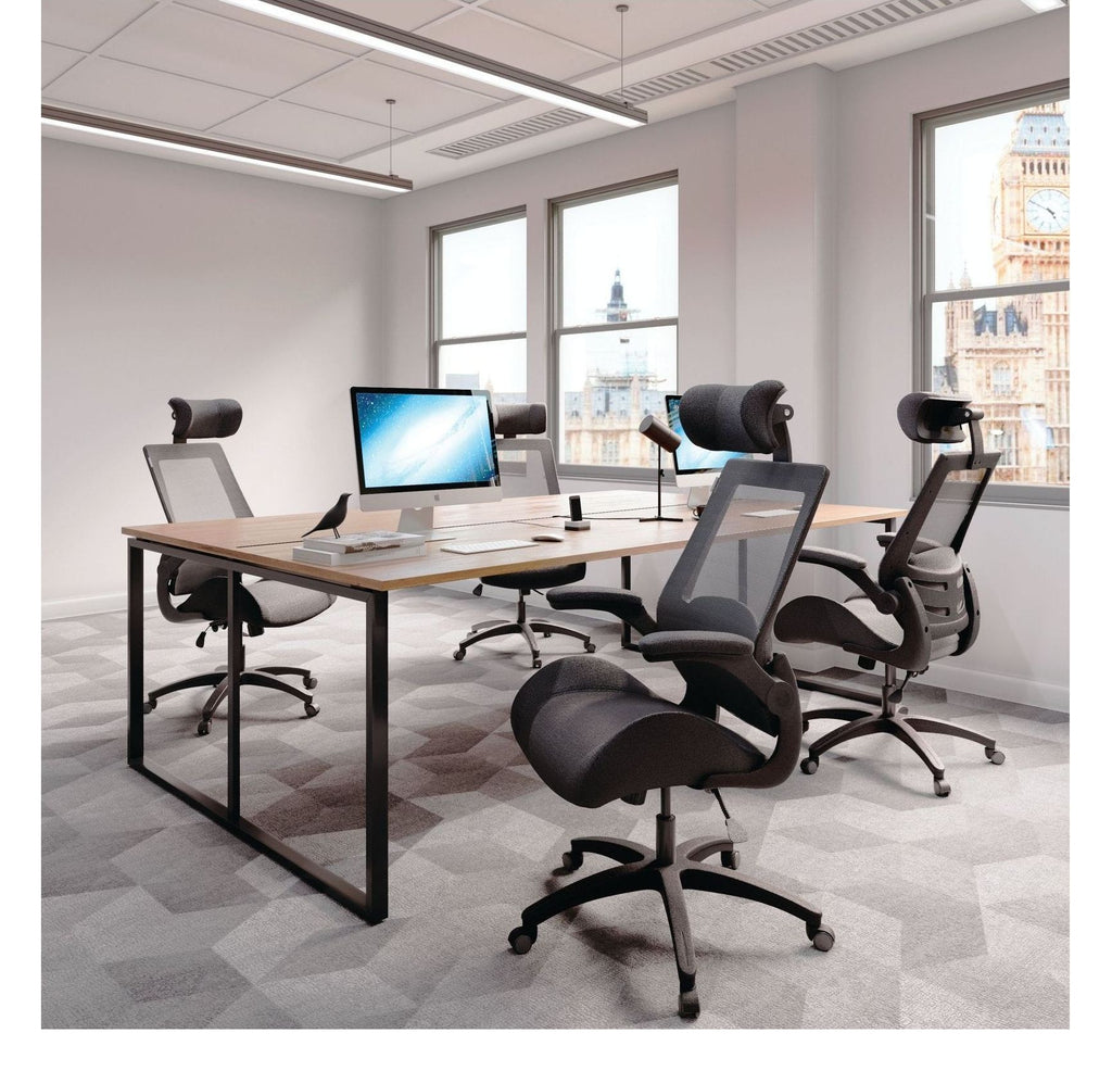 Resolute High Back Mesh Chair with Headrest in black, view 6