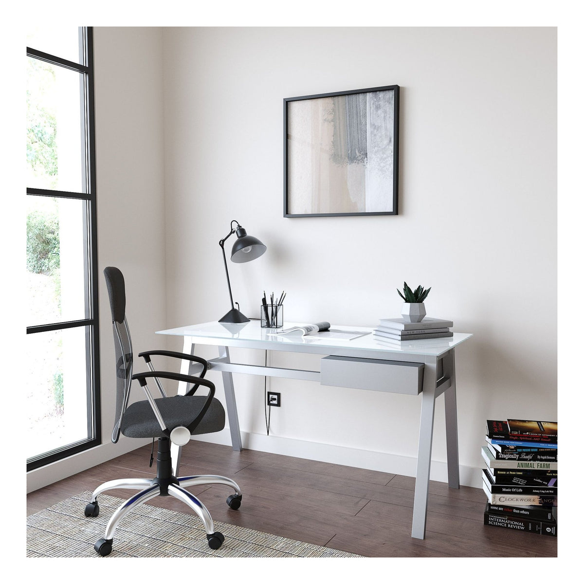 Richmond Desk With Glass Top & Single Drawer, view 16