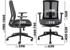 Ronan Mesh Operator Chair dimensions