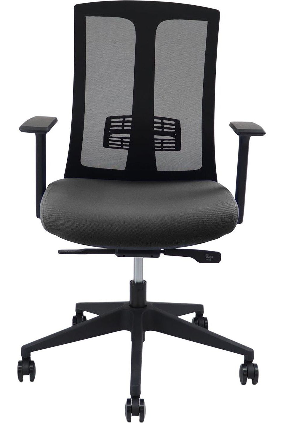Ronan Mesh Operator Chair in black from the front