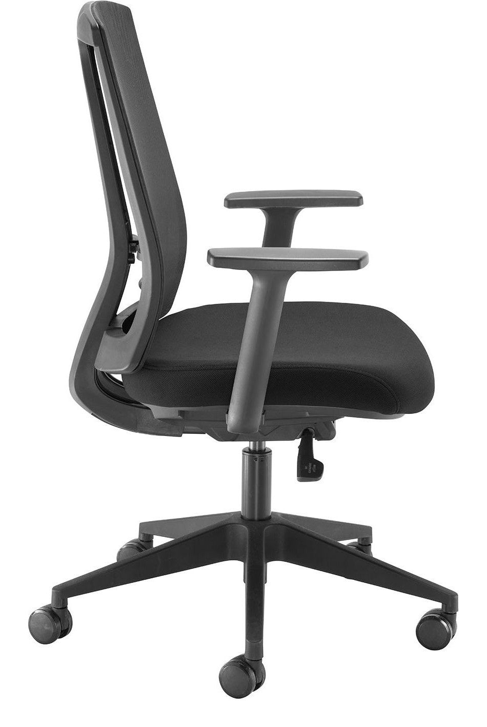 Ronan Mesh Operator Chair in black from the side