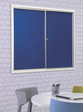 Safety Sliding Door Noticeboard in Blue