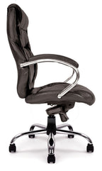 Sandown High Back Leather Executive Chair in black, view 2