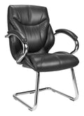 Sandown High Back Leather Visitor Chair in black