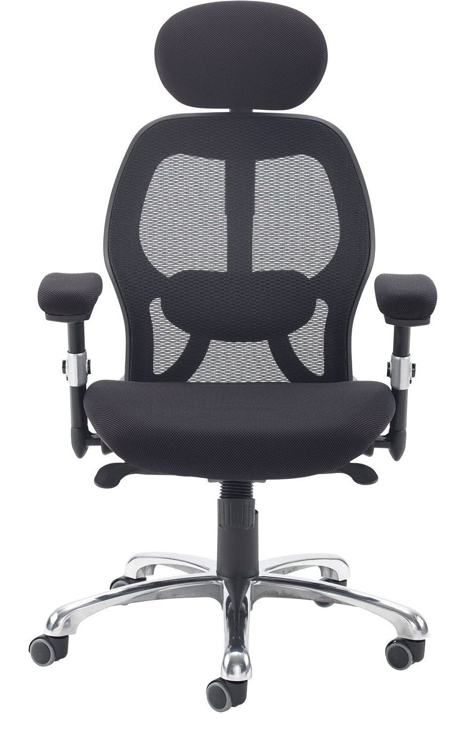 Sandro Mesh Task Chair with Headrest in black from the front