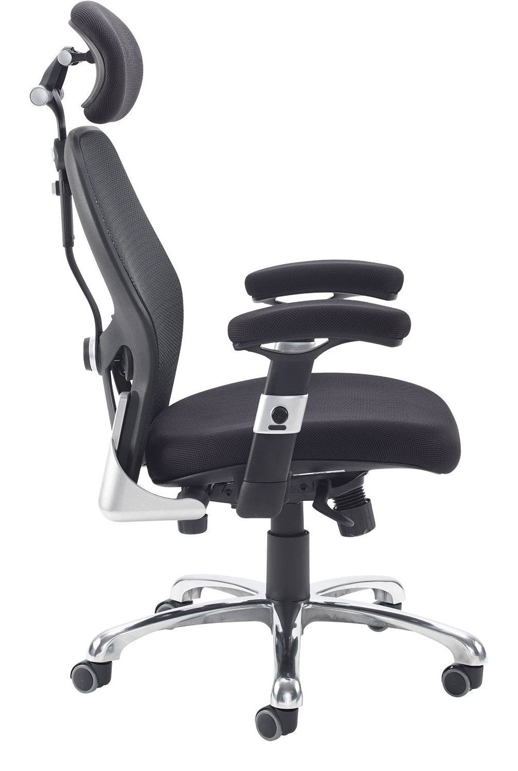 Sandro Mesh Task Chair with Headrest in black from the side