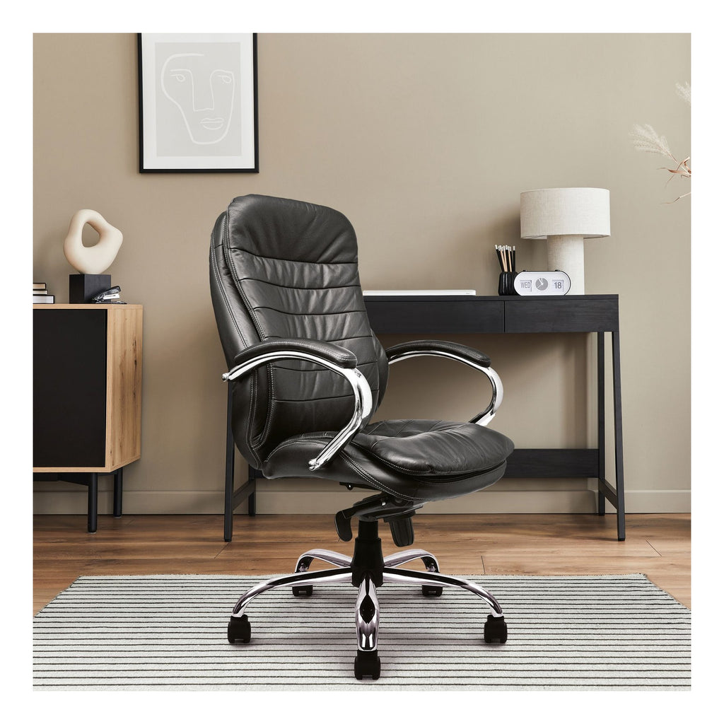Santiago High Back Leather Executive Chair in black, view 7