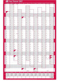 Sasco 2027 Portrait Year Wall Planner, Poster Style, Red