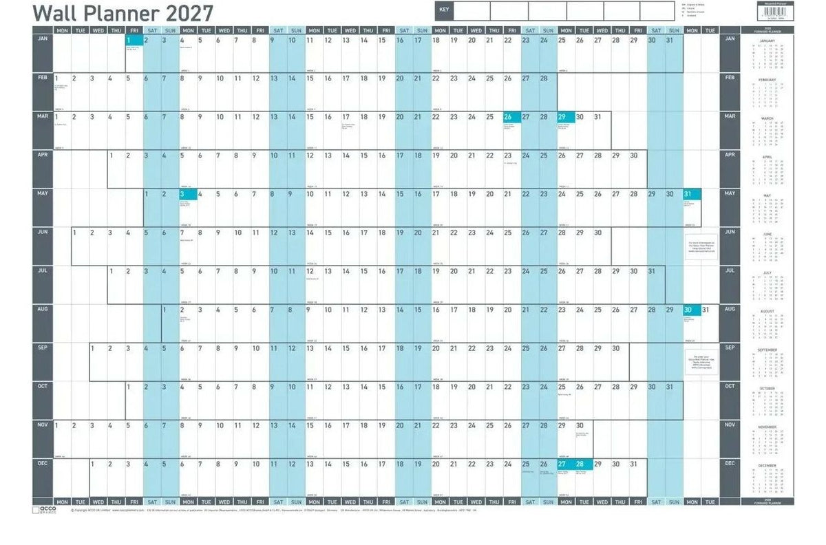 Sasco 2027 Value Year Wall Planner