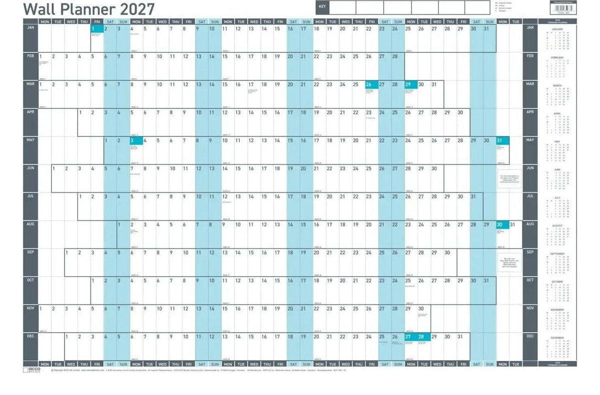 Sasco 2027 Value Year Wall Planner, view 2