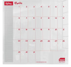 Sasco Semi Opaque Acrylic Mini Whiteboard Monthly Planner Desktop 450 x 450mm