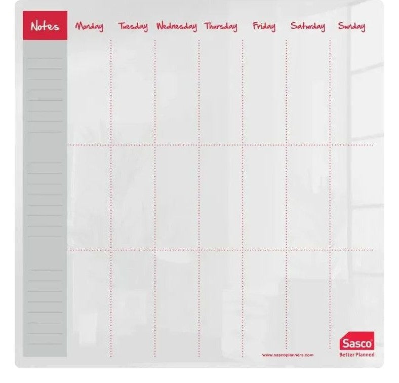 Sasco Semi Opaque Acrylic Mini Whiteboard Weekly Planner Desktop