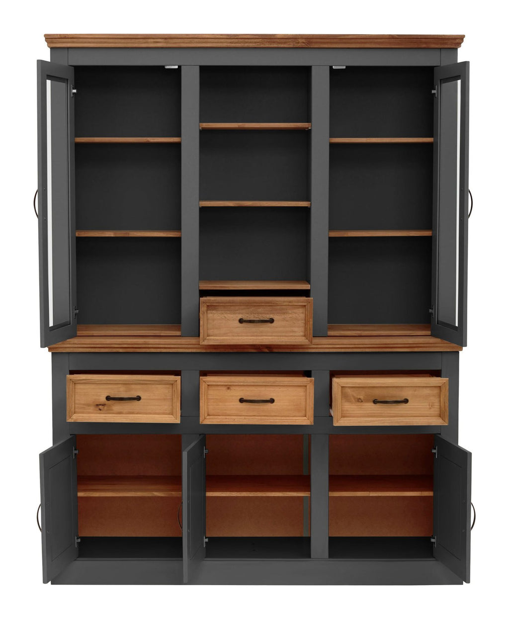 Selma Buffet 3 Door 3 Drawer 2 Glass Door 1 Drawer, view 7
