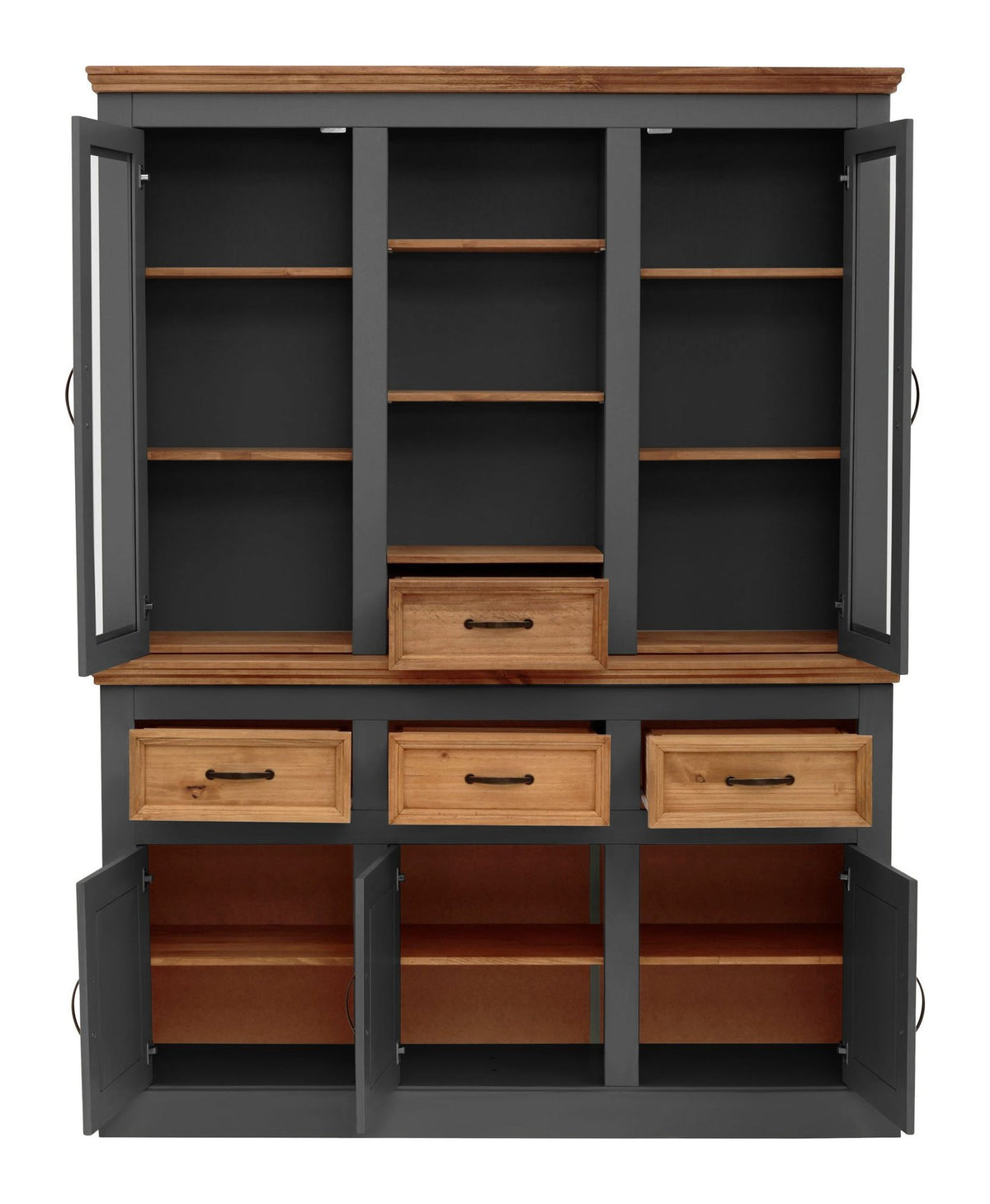Selma Buffet 3 Door 3 Drawer 2 Glass Door 1 Drawer, view 7