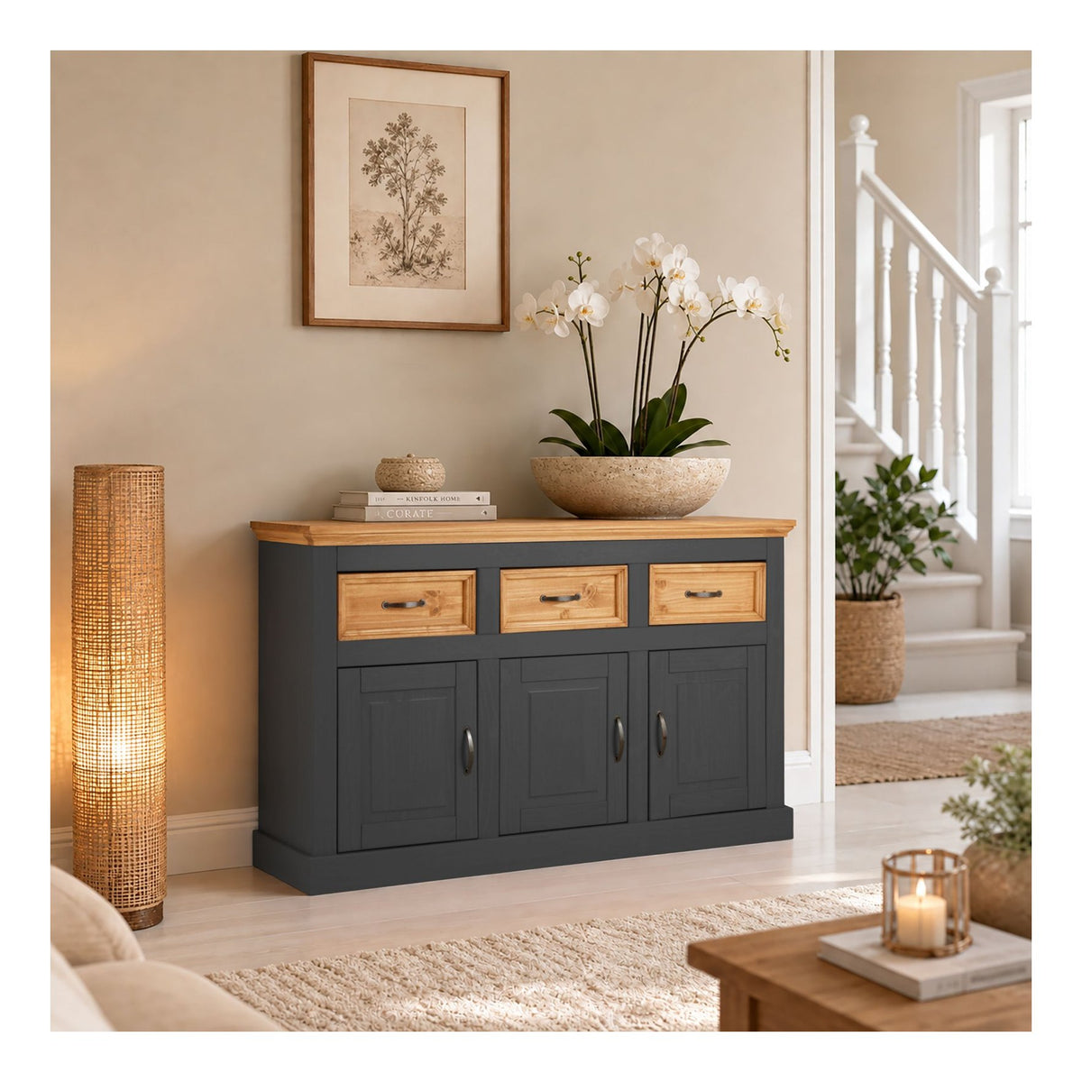 Selma Sideboard 3 Door 3 Drawer, view 6