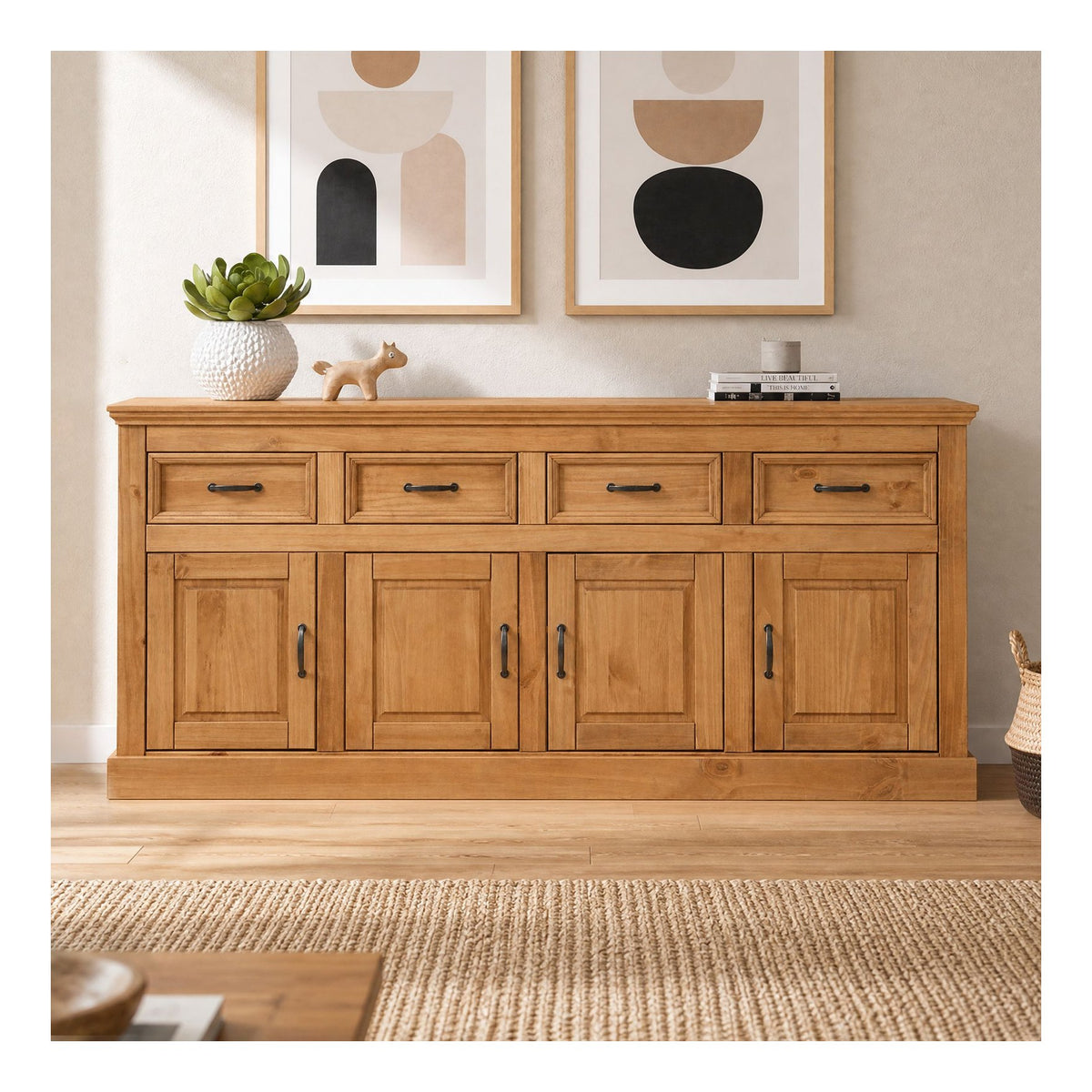 Selma Sideboard 4 Door 4 Drawer, view 3