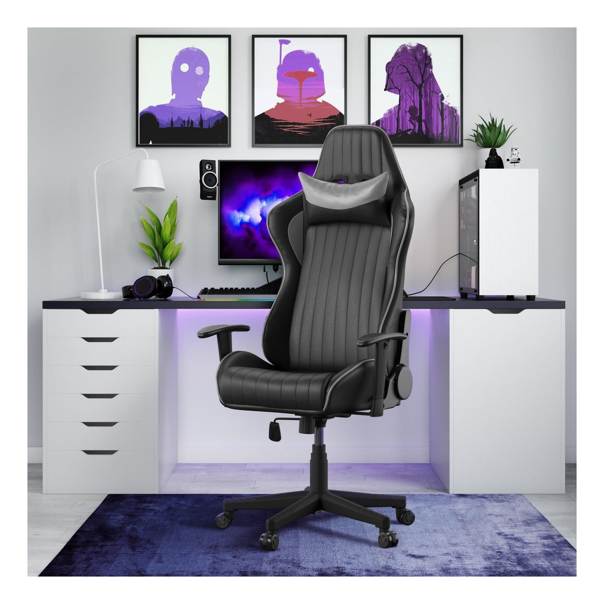 Senna Fully Adjustable Gaming Chair Faux Leather, view 6