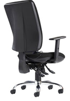Senza Ergo 24 Hour Task Chair in black from the back
