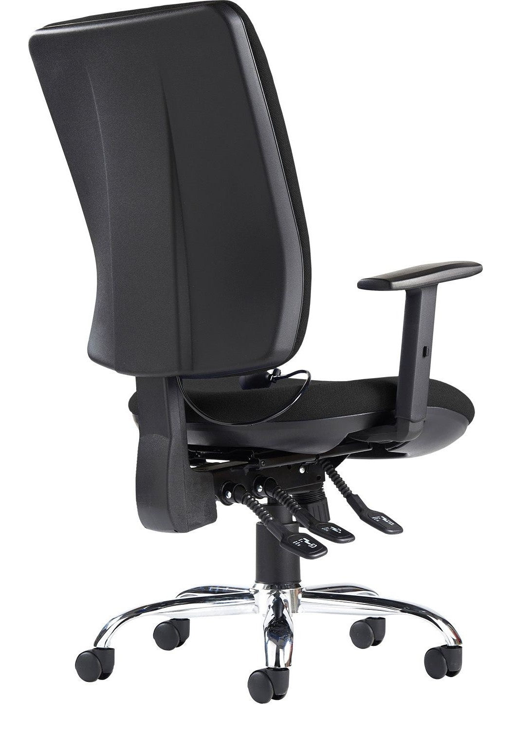 Senza Ergo 24 Hour Task Chair in black from the back