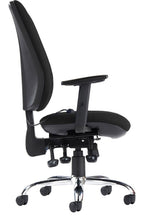 Senza Ergo 24 Hour Task Chair in black from the side