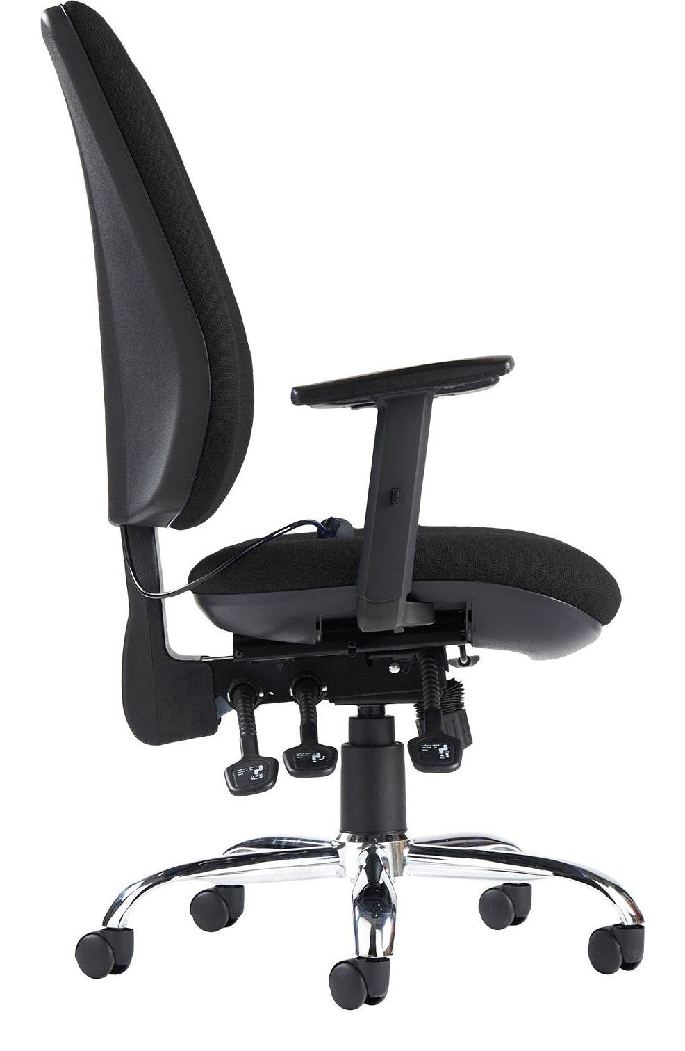 Senza Ergo 24 Hour Task Chair in black from the side