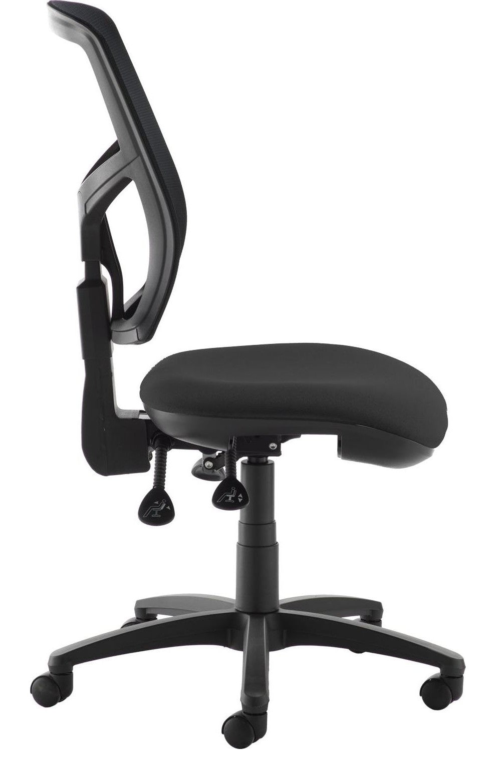 Senza Mesh Operator Chair in black, no arms from the side
