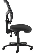 Senza Mesh Operator Chair in black, no arms from the side