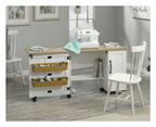 Sewing and Craft Cart in soft white and lintel oak, view 3