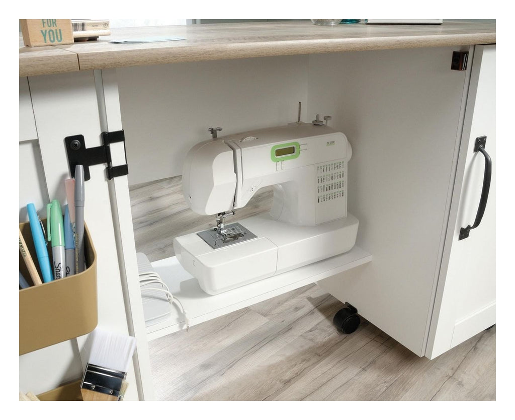 Sewing and Craft Cart in soft white and lintel oak, view 7