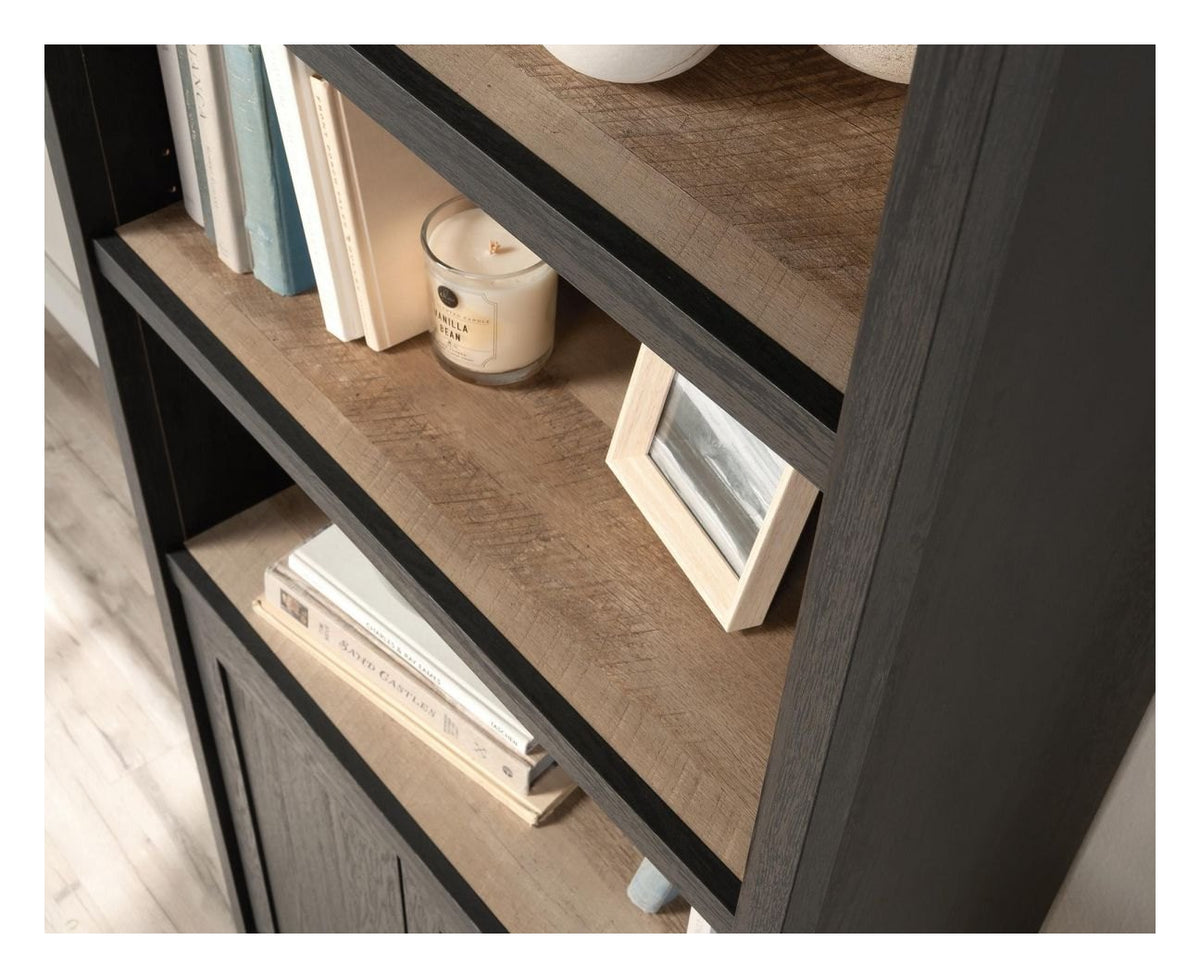 Shaker Style Bookcase with Doors in raven oak, view 4