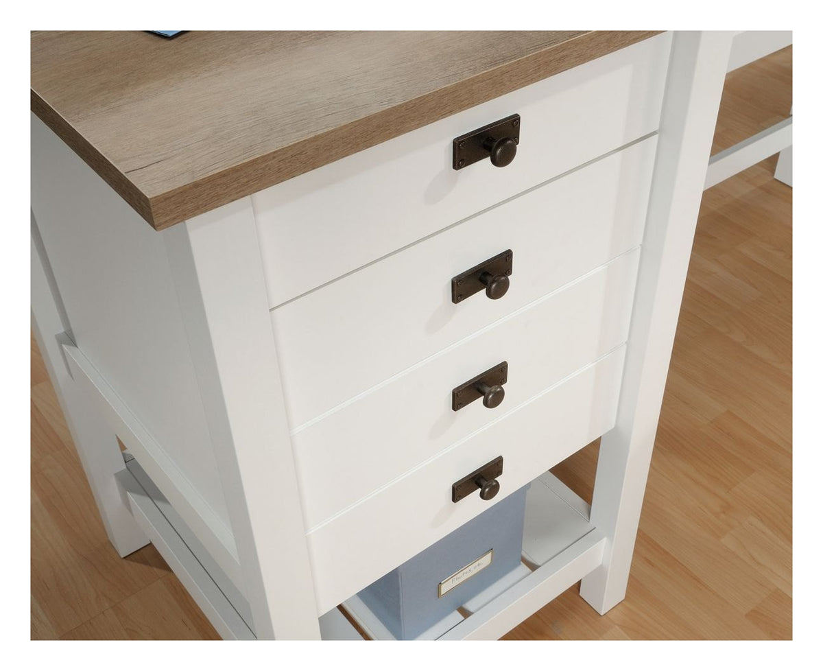 Shaker Style L-Shaped Desk in soft white, view 6