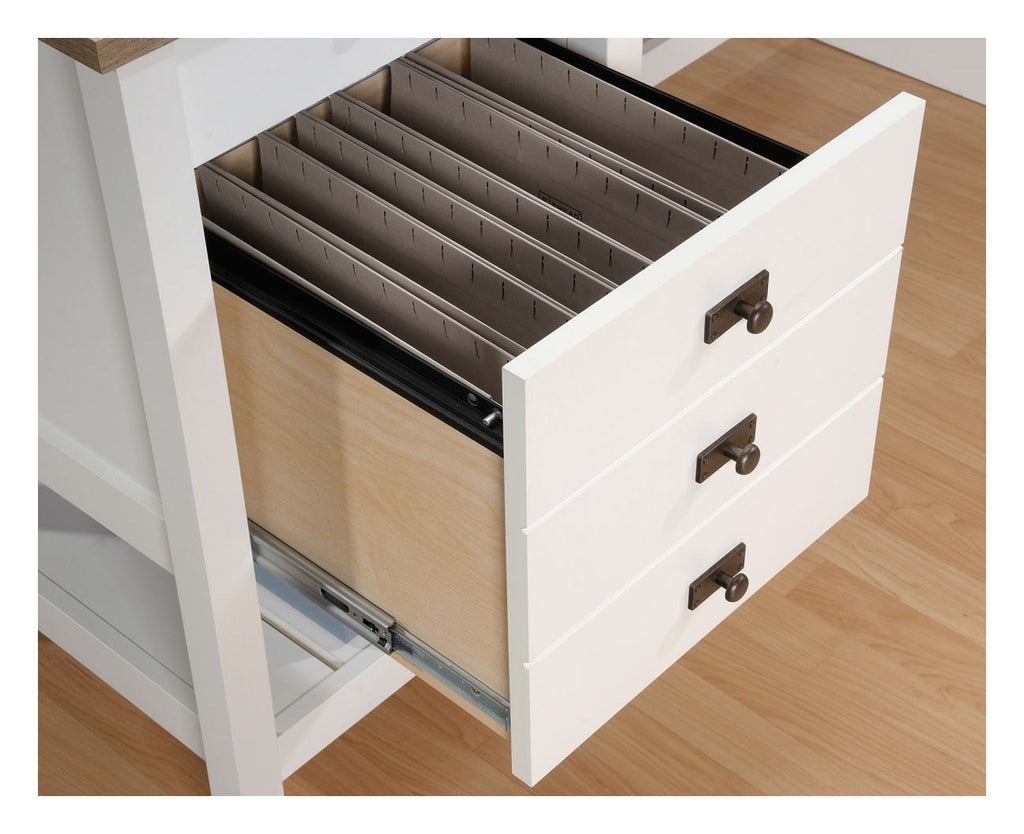 Shaker Style L-Shaped Desk in soft white, view 8