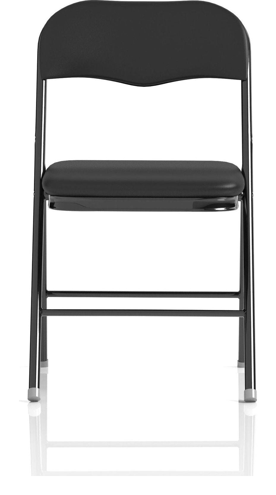 Sicily Black Polyurethane Folding Chair, black, another view 1
