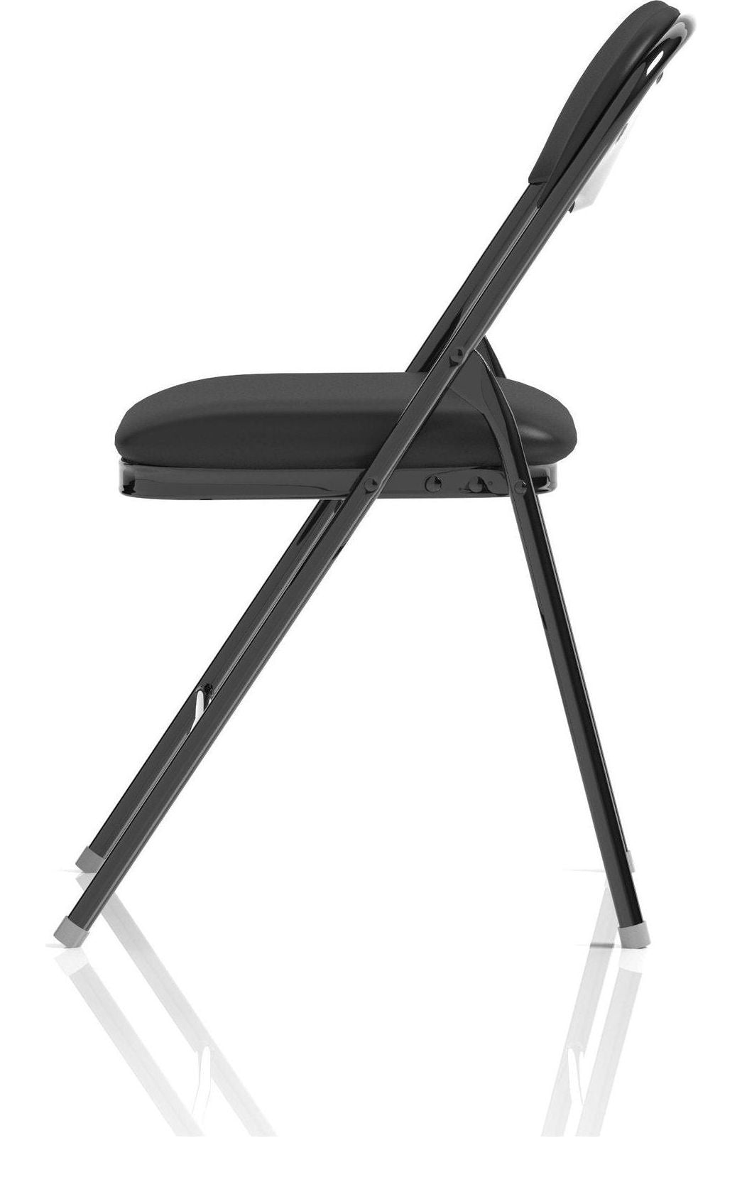 Sicily Black Polyurethane Folding Chair, black, another view 3