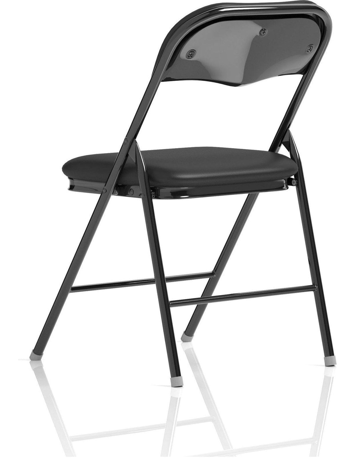 Sicily Black Polyurethane Folding Chair, black, another view 4