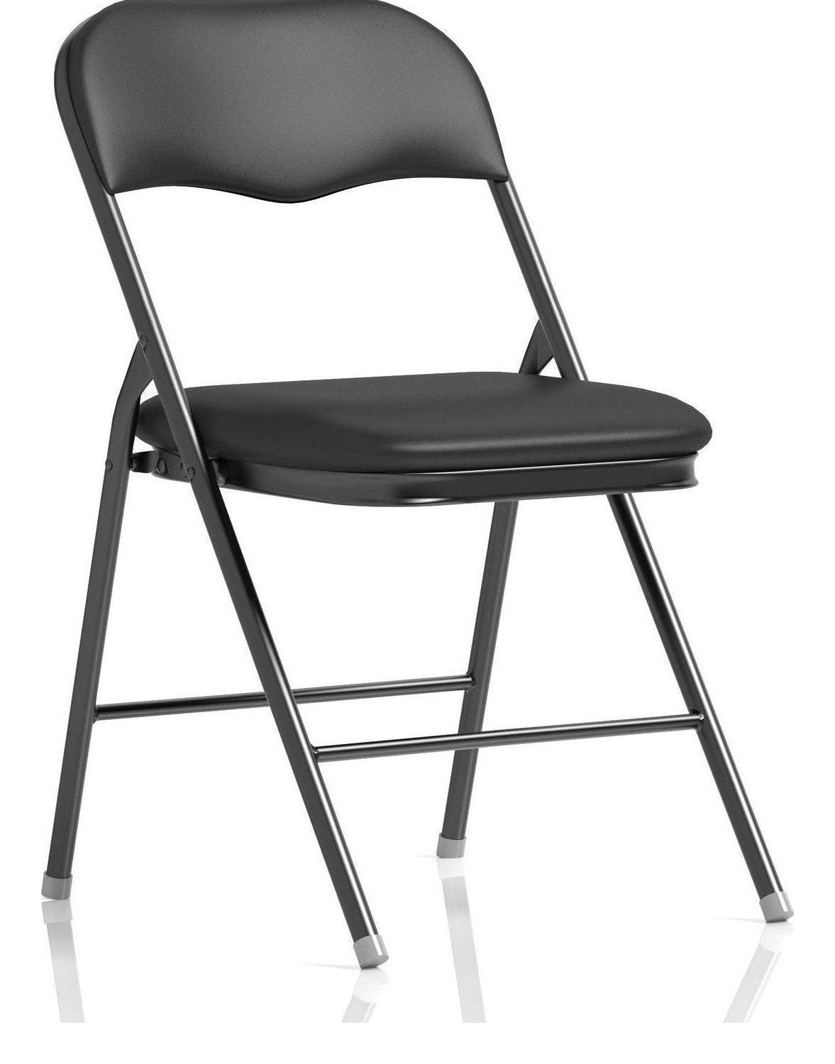 Sicily Black Polyurethane Folding Chair, black
