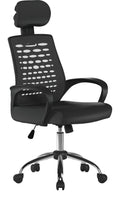 Sigma High Back Mesh Chair with Headrest in black