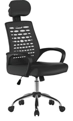 Sigma High Back Mesh Chair with Headrest in black