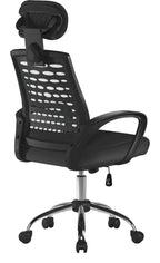 Sigma High Back Mesh Chair with Headrest in black, view 4